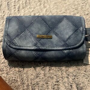 Revive Vintage hanging travel bag with denim design.  Waterproof and NWT
